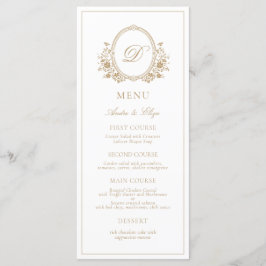 Classic Luxe Crest Monogram Weddenschap Menu