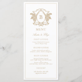 Classic Luxe Crest Monogram Weddenschap Menu