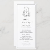 Classic Luxe Crest Monogram Weddenschap Menu (Voorkant / Achterkant)