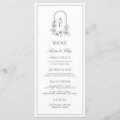 Classic Luxe Crest Monogram Weddenschap Menu (Voorkant)