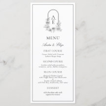 Classic Luxe Crest Monogram Weddenschap Menu