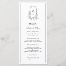 Classic Luxe Crest Monogram Weddenschap Menu