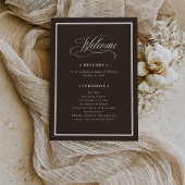 Classic Luxe | Dark Espresso Brown Wedding Programmakaart