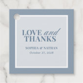 Classic Luxe | Dusty Blue Wedding Thank You Bedankjes Labels (Voorkant)