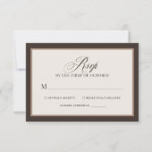 Classic Luxe | Elegant Brown Neutral Wedding RSVP Kaartje (Voorkant)