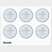 Classic Luxe | Elegant Dusty Blue Wedding Ronde Sticker (Vel)