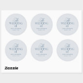Classic Luxe | Elegant Light Dusty Blue Wedding Ronde Sticker (Vel)