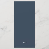 Classic Luxe | Elegant Navy Blue Wedding Menu (Achterkant)