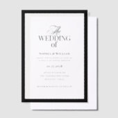 Classic Luxe | Elegant zwart Lijst bruiloft Vellum Uitnodigingen (Offset)