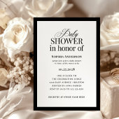 Classic Luxe | Elegant zwart-wit Baby shower Kaart