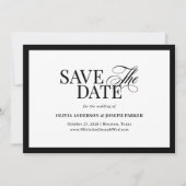 Classic Luxe | Elegant zwart-wit en foto Save The Date (Voorkant)