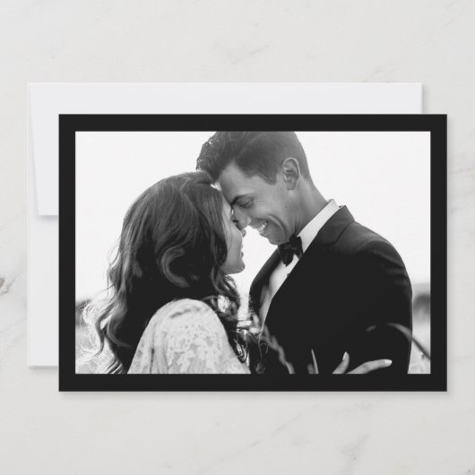 Classic Luxe | Elegant zwart-wit en foto Save The Date (Achterkant)