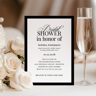 Classic Luxe Elegant Zwart-wit Vrijgezellenfeest Kaart