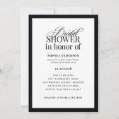 Classic Luxe Elegant Zwart-wit Vrijgezellenfeest Kaart (Voorkant)