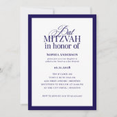 Classic Luxe | Elegante blauwe en witte vleermuis Kaart (Voorkant)