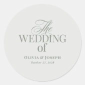 Classic Luxe | Elegante lichte salie groene bruilo Ronde Sticker (Voorkant)
