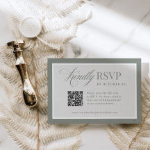 Classic Luxe | Elegante Sage Green QR Code Wedding