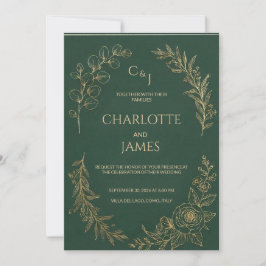 Classic Luxe | Elegante saliegroene trouwuitnodigi