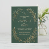 Classic Luxe | Elegante saliegroene trouwuitnodigi (Staand voorkant)