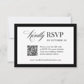 Classic Luxe | Elegante scanbare QR-code bruiloft RSVP Kaartje (Voorkant)
