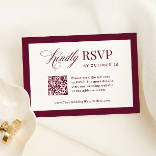 Classic Luxe Elegante scanbare QR-code bruiloft RSVP Kaartje
