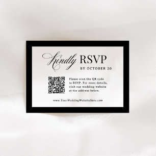 Classic Luxe   Elegante scanbare QR-code bruiloft RSVP Kaartje