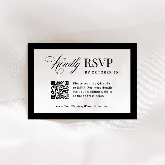 Classic Luxe | Elegante scanbare QR-code bruiloft RSVP Kaartje
