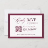 Classic Luxe | Elegante scanbare QR-code bruiloft RSVP Kaartje (Voorkant)