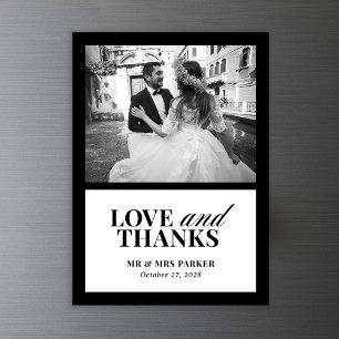 Classic Luxe   Elegante trouwfoto Dank u Magnetische Uitnodiging
