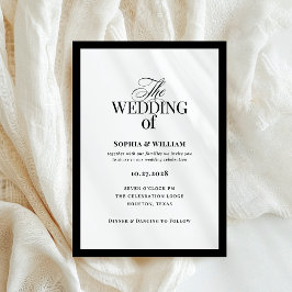 Classic Luxe | Elegante zwart-wit bruiloft Kaart