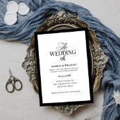 Classic Luxe | Elegante zwart-wit bruiloft Kaart