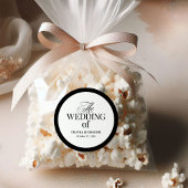 Classic Luxe | Elegante zwart-wit bruiloft Ronde Sticker