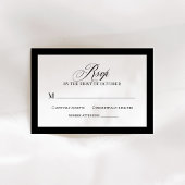 Classic Luxe | Elegante zwart-wit bruiloft RSVP Kaartje
