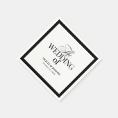 Classic Luxe | Elegante zwart-wit bruiloft Servet (Hoek)