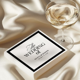 Classic Luxe | Elegante zwart-wit bruiloft Servet