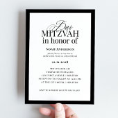 Classic Luxe | Elegante zwart-witte bar mitswa Kaart