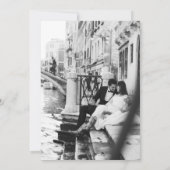 Classic Luxe | Foto Elegant Zwart Trouwen Kaart (Achterkant)