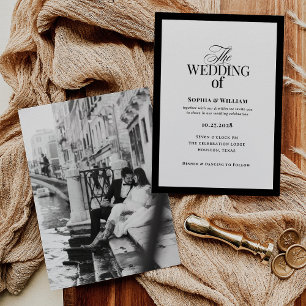 Classic Luxe Foto zwart-wit bruiloft Kaart