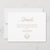 Classic Luxe Goud en Wit Monogram Details Kaart Notitiekaartje (Voorkant)
