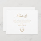 Classic Luxe Goud en Wit Monogram Details Kaart Notitiekaartje (Voorkant / Achterkant)