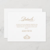 Classic Luxe Goud en Wit Monogram Details Kaart Notitiekaartje (Voorkant / Achterkant)