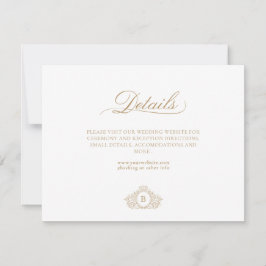 Classic Luxe Goud en Wit Monogram Details Kaart Notitiekaartje