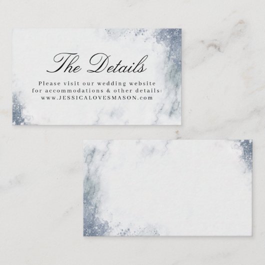 Classic Luxe Marmeren Trouwwebsite Insert Kaart (Voorkant / Achterkant)