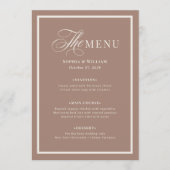 Classic Luxe | Mocha Taupe Border Neutral Wedding Menu (Voorkant)