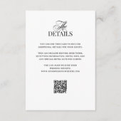 Classic Luxe | QR Code Wedding Guest Details Informatiekaartje (Voorkant)