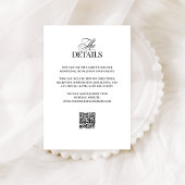 Classic Luxe | QR Code Wedding Guest Details Informatiekaartje