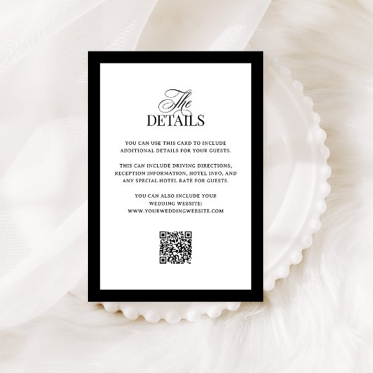 Classic Luxe | QR Code Wedding Guest Details Informatiekaartje