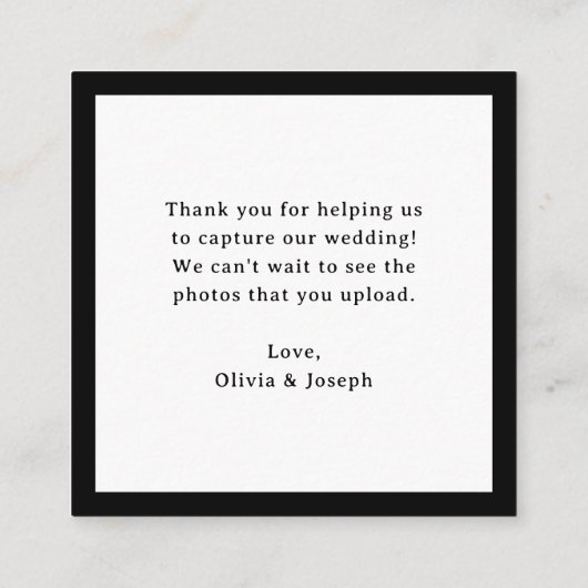 Classic Luxe | QR Code Wedding Leg de liefde vast Informatiekaartje (Achterkant)