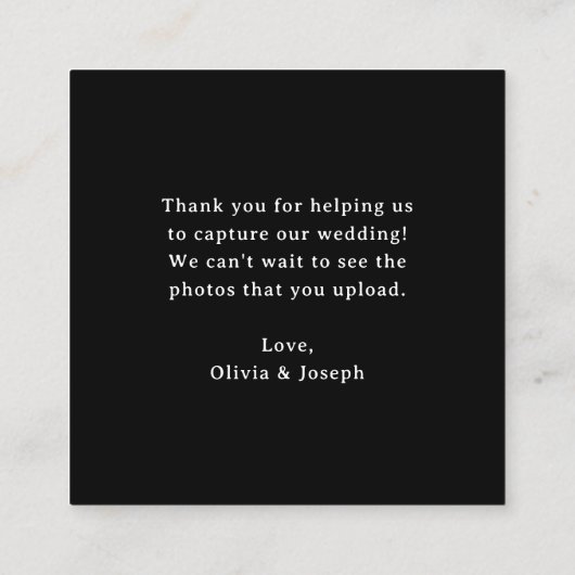 Classic Luxe | QR Code Wedding Leg de liefde vast Informatiekaartje (Achterkant)