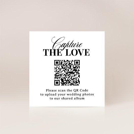 Classic Luxe | QR Code Wedding Leg de liefde vast Informatiekaartje